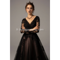 Robe de mariée en tulle à manches longues lmperial noire